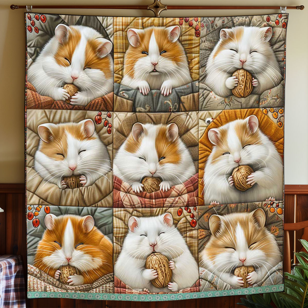 Cozy Hamsters Puff WP3008037CL Quilt