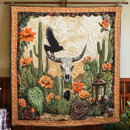 Desert Skull Cactus WP1911013CL Quilt