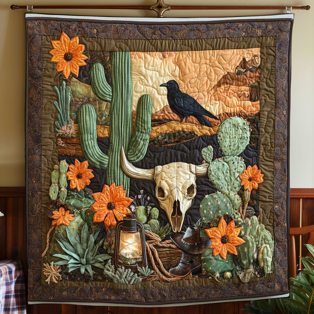 Desert Skull Native American WP1911014CL Quilt