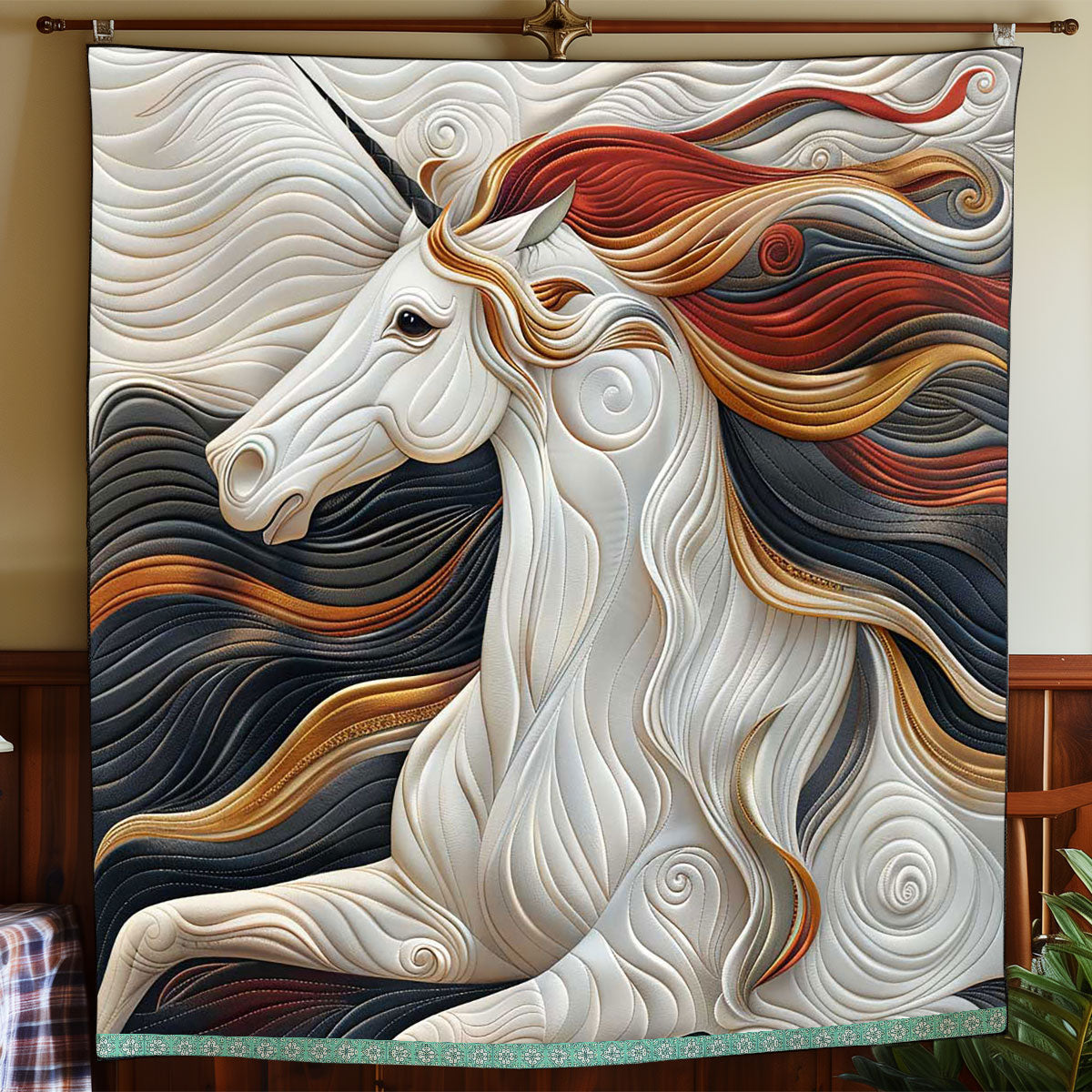 Fire Spirit Unicorn WP2208012CL Quilt