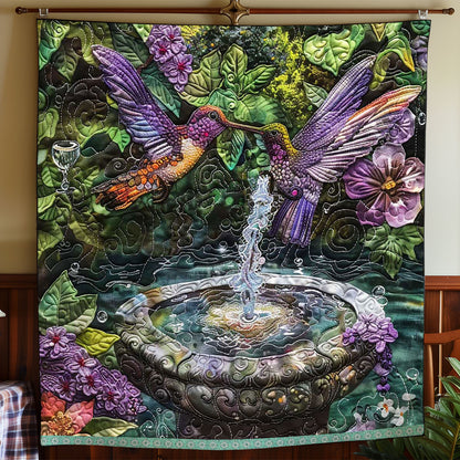 Fountain Couple Hummingbird WP0909009CL Quilt