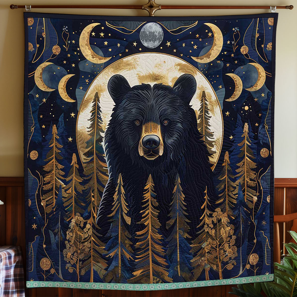 Full Moon Black Bear WP0509020CL Quilt