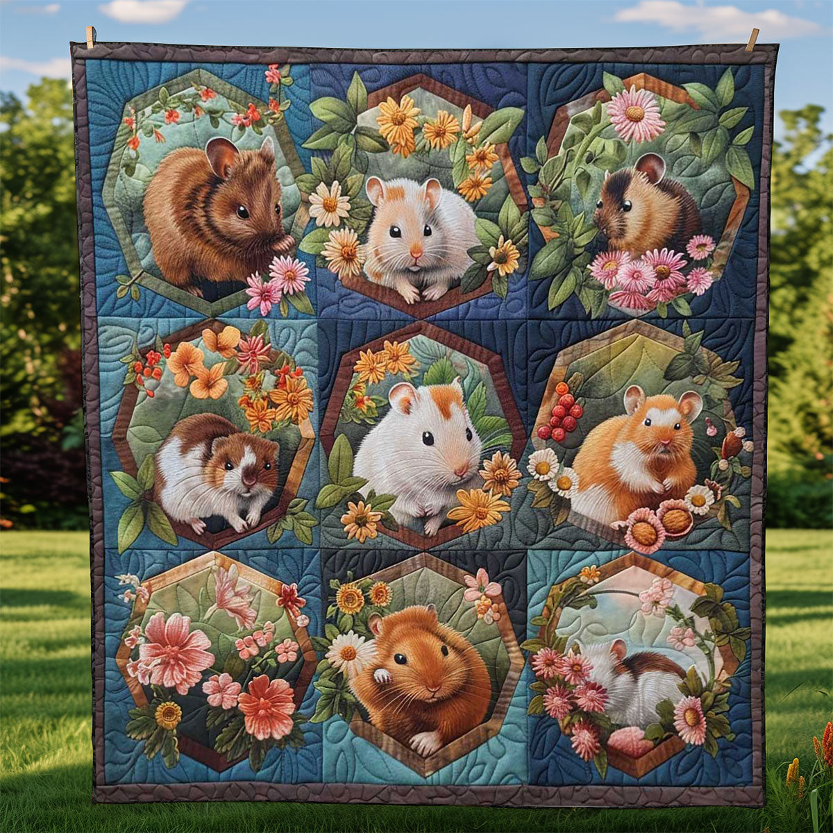 Garden Cute Hamster WP2008026CL Quilt
