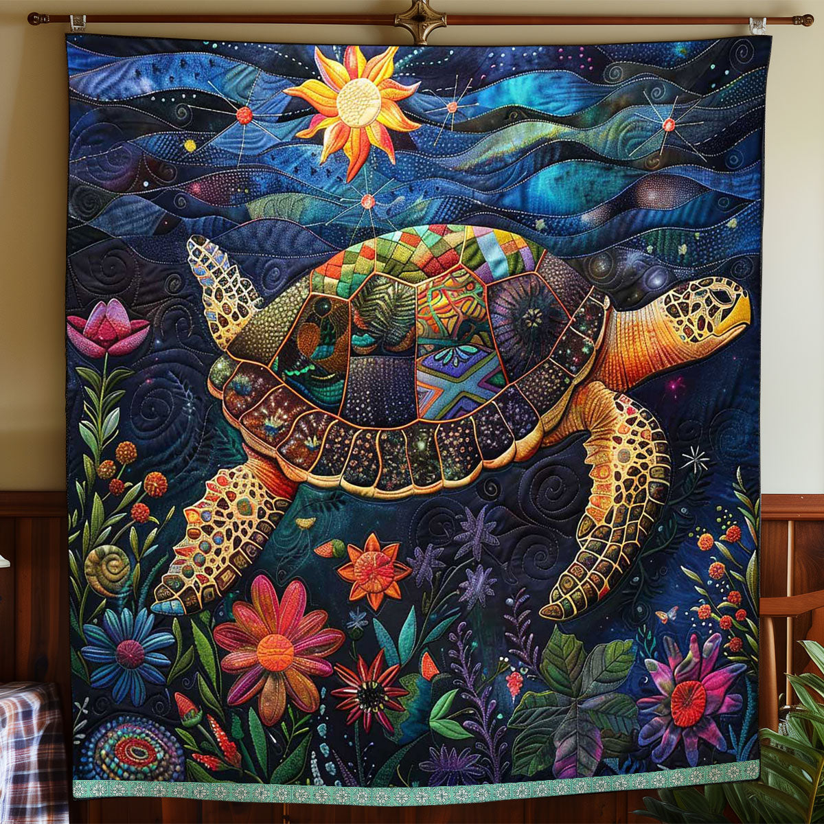 Hippie Turtle WP2208015CL Quilt