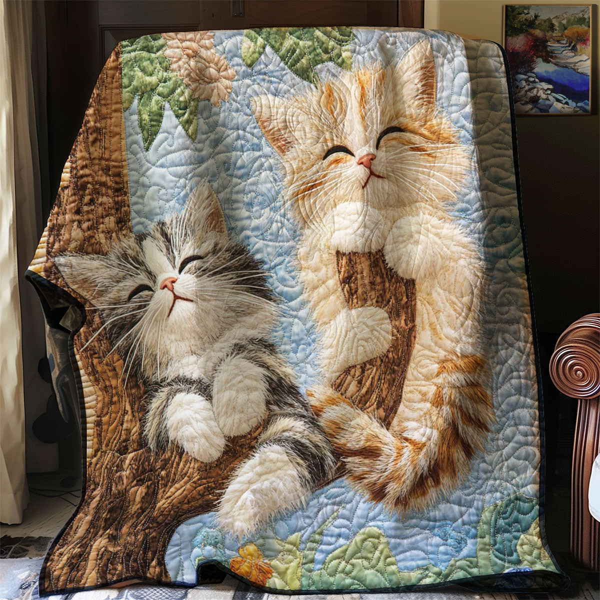 Kitten On Tree WP0608015CL Quilt