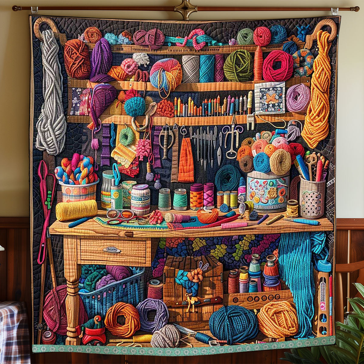 Knitting Work Space WP0409027CL Quilt