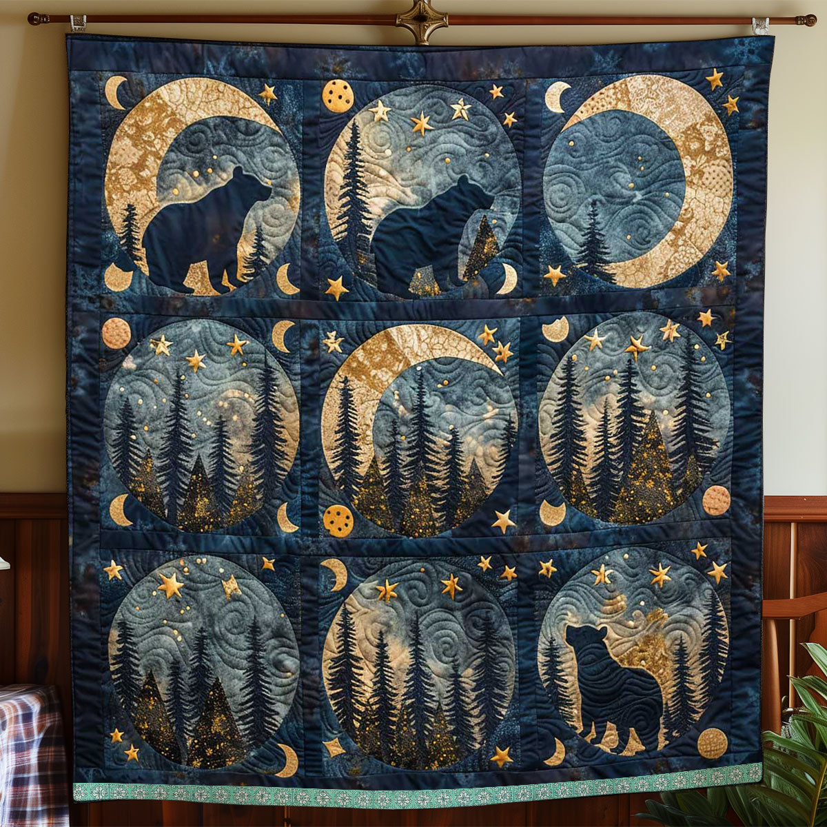 Moon Phase Bear WP0509029CL Quilt