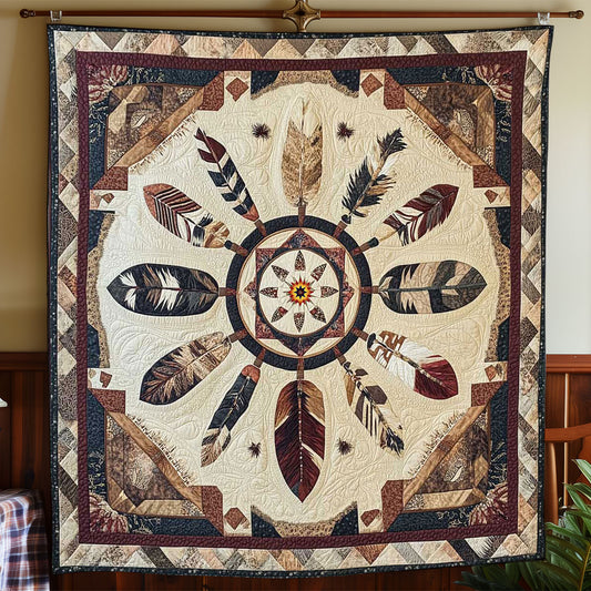 Native American Feather WP1911021CL Quilt