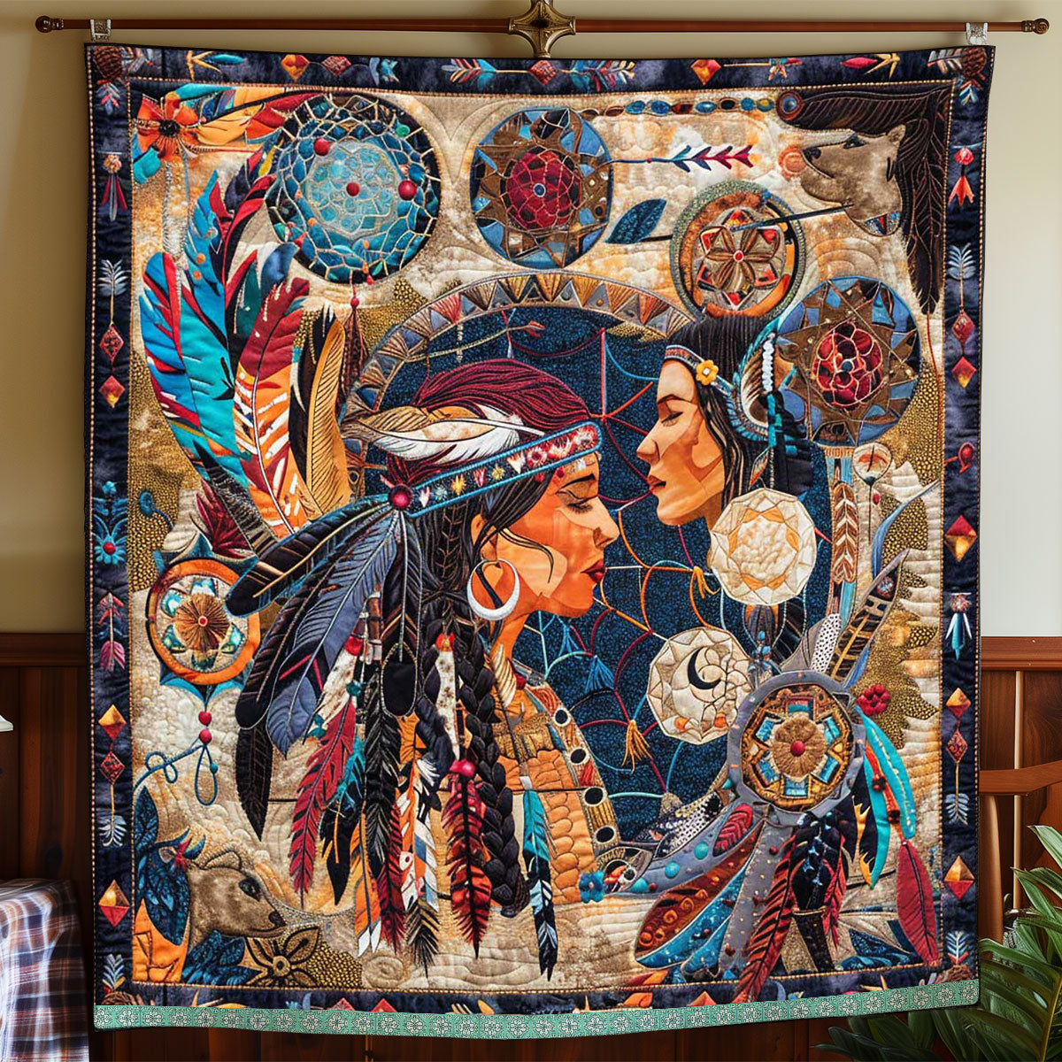 Native American Girl WP1508016CL Quilt