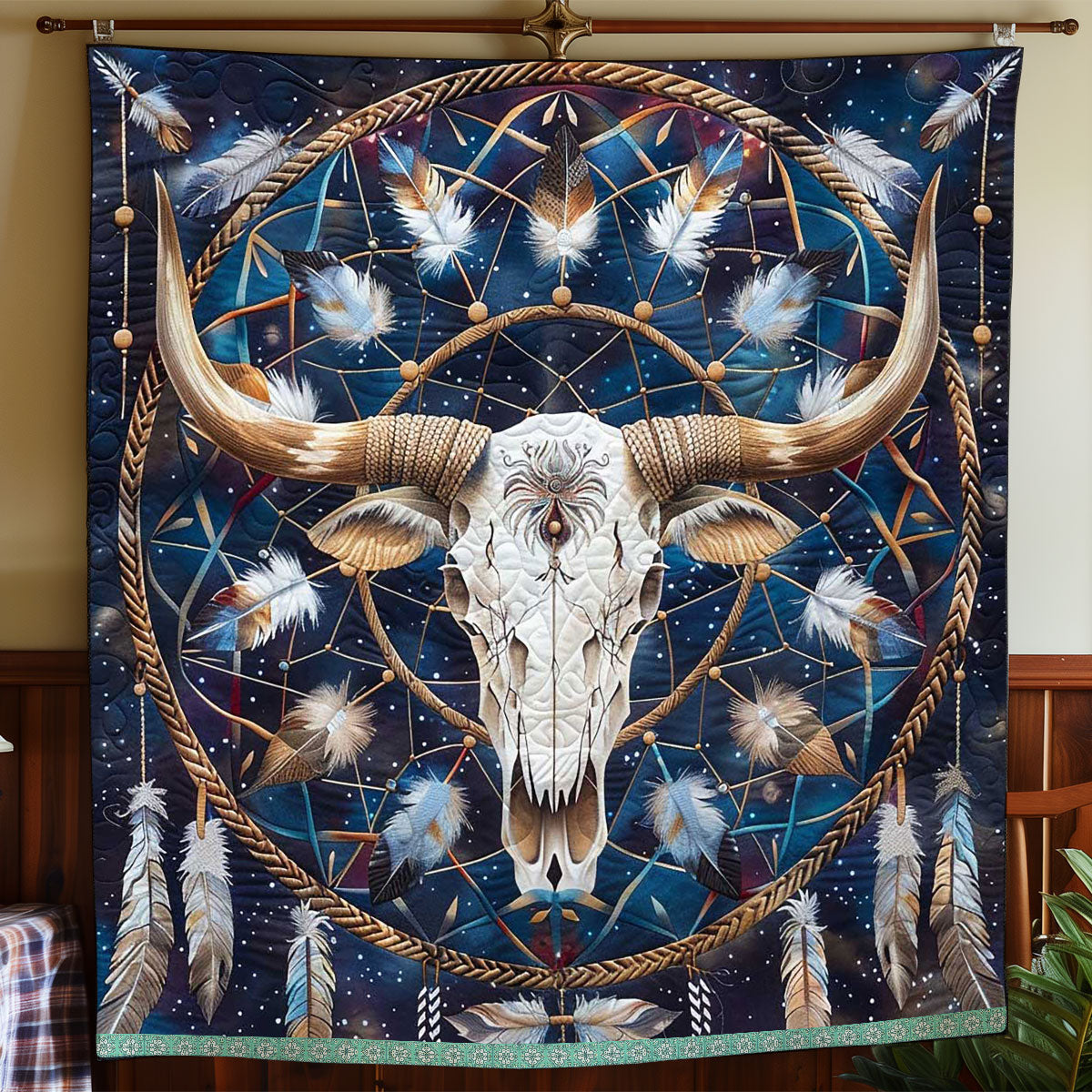 Native American Skull WP2208038CL Quilt