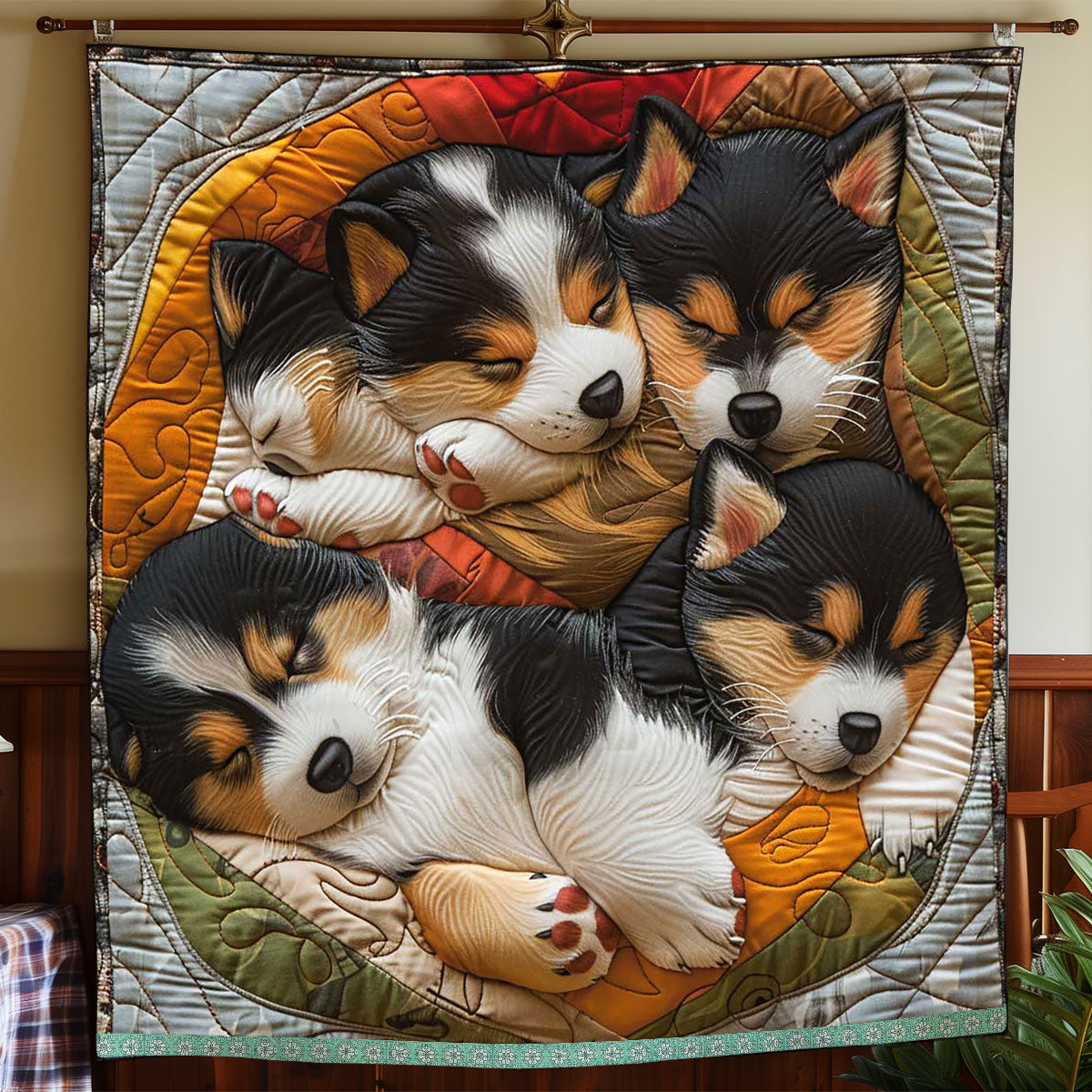 Nestling Sleeping Corgi WP0409033CL Quilt