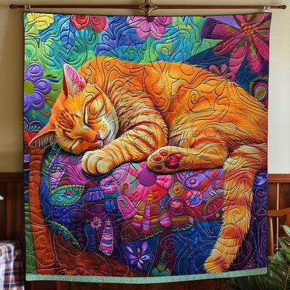 Orange Cat Floral WP0909034CL Quilt