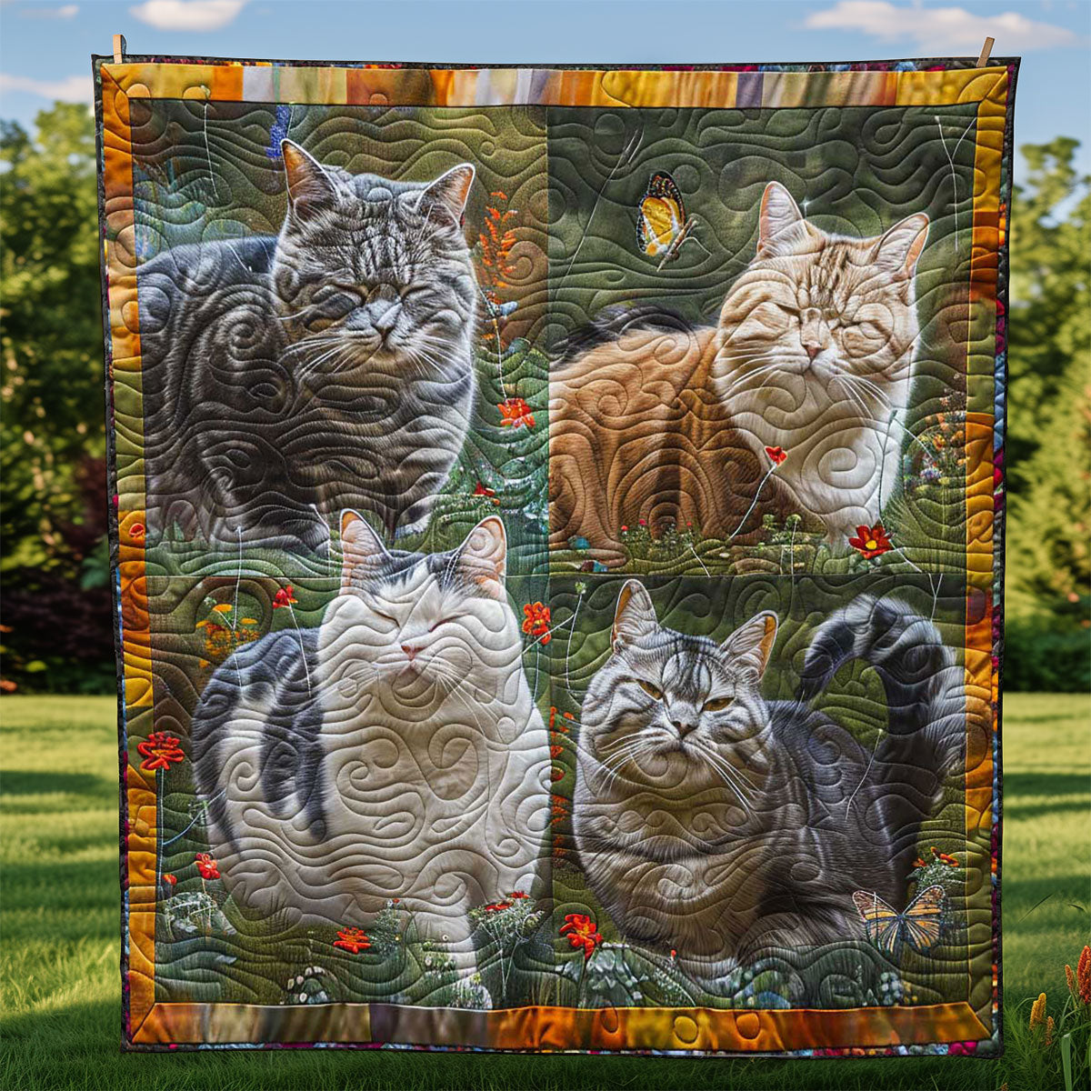 Park Walking Cat WP1408013CL Quilt