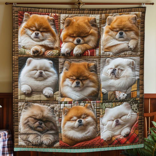 Pomeranian Sleeping Collection WP3008020CL Quilt