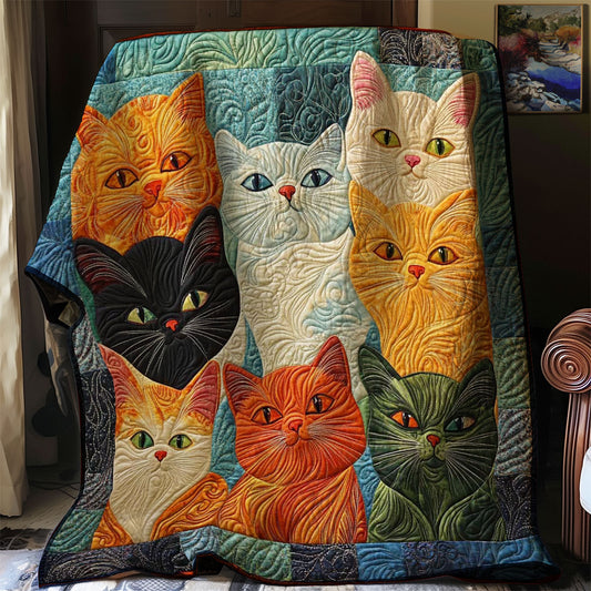 Portrait Cat Colorful WP0608029CL Quilt