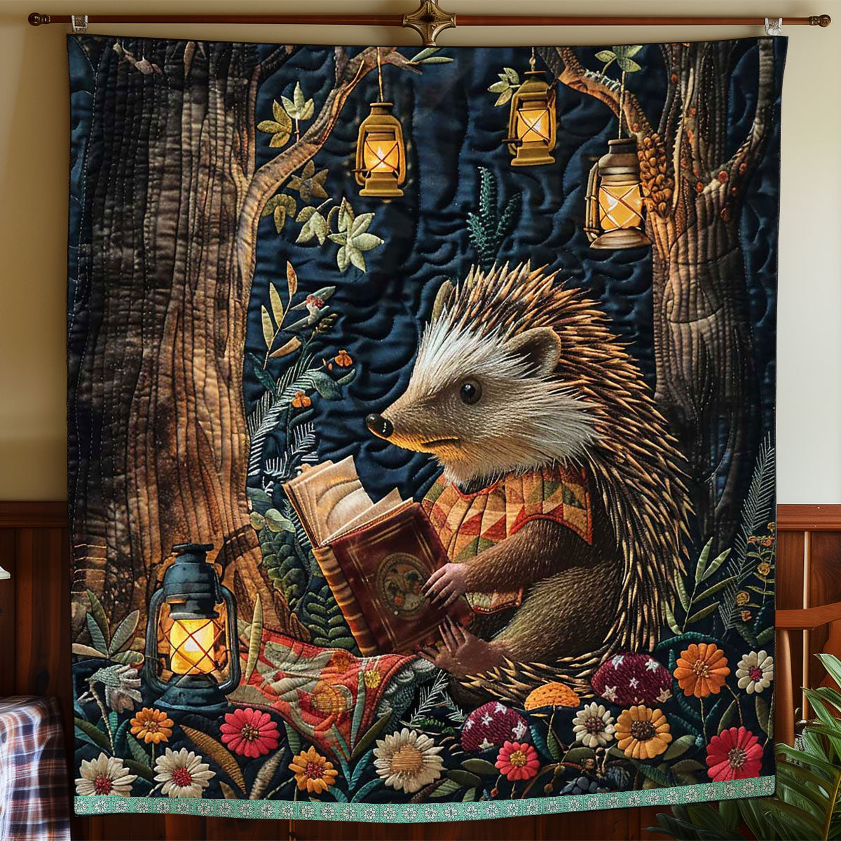 Reading Cute Hedgehog WP0509037CL Quilt