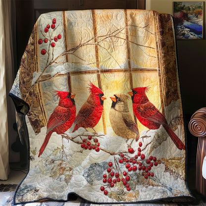 Red Cardinals Berry Snowfall WP0108036CL Quilt