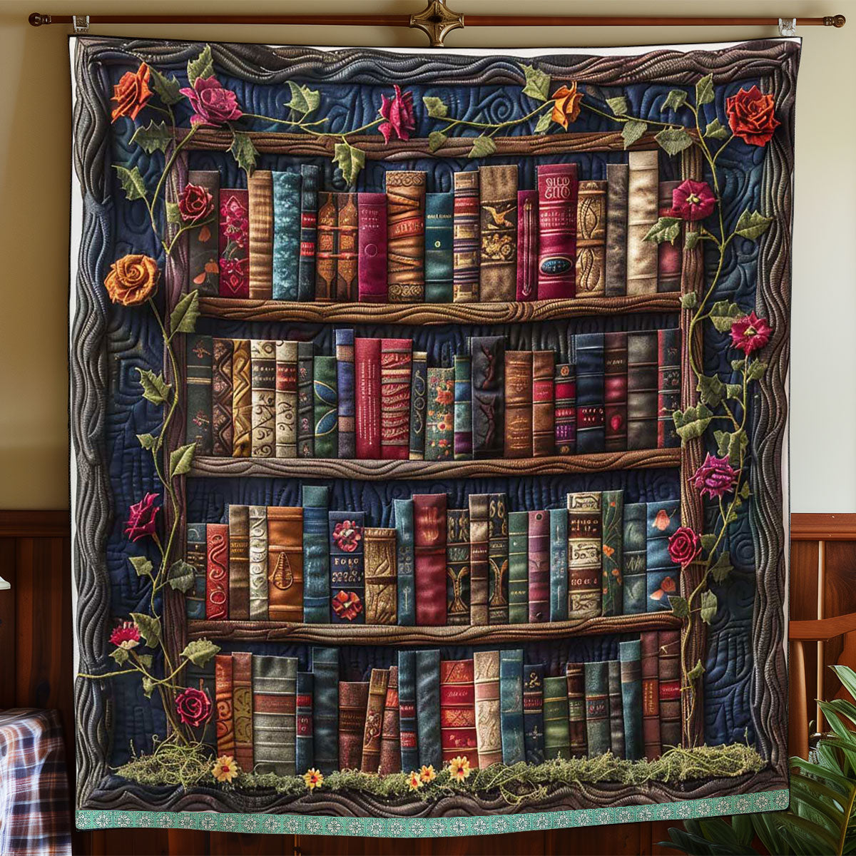 Rose Vine Bookshelf WP0509040CL Quilt