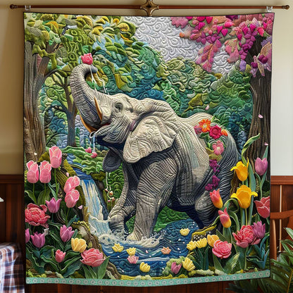 Showering Elephant WP0909046CL Quilt