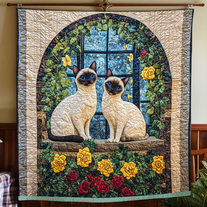 Couple Siamese Rose Vine WP1309025CL Quilt