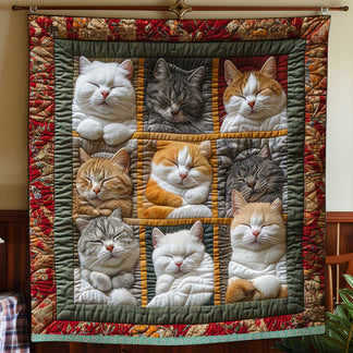Sleeping Royal Cat Quilted Blanket ACDRSTL36 main image 1