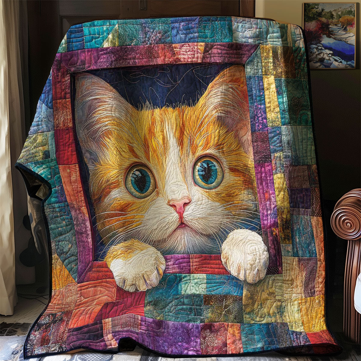 Sneaking Cute Cat WP0508021CL Quilt