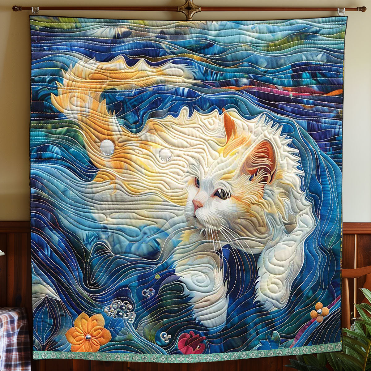 Summer Lake Cat WP0909048CL Quilt