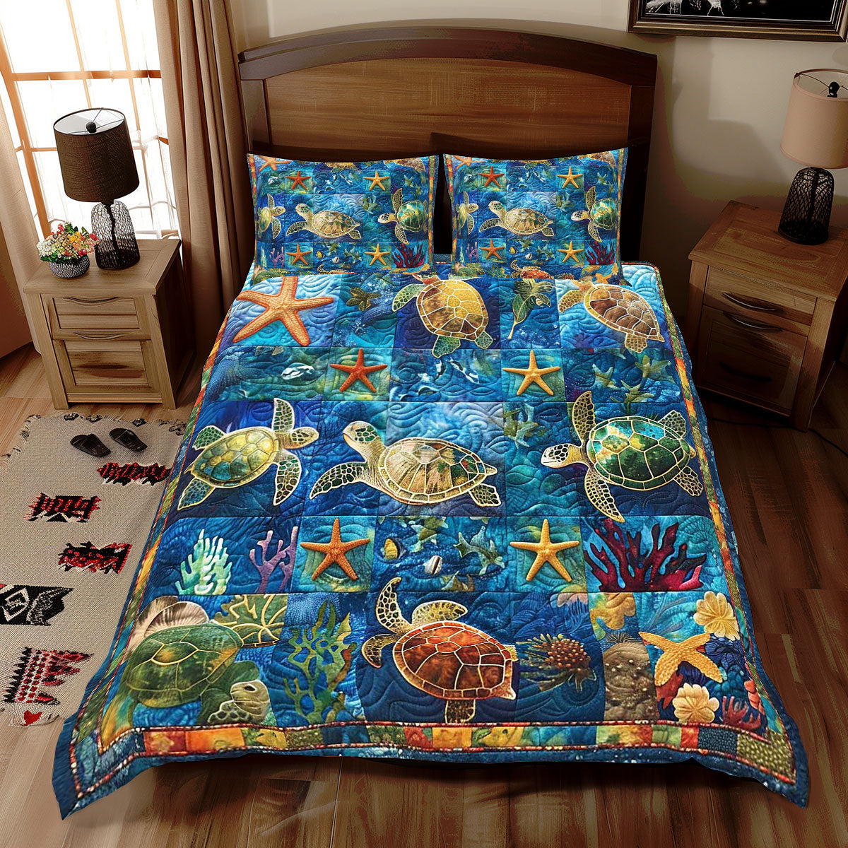 Turtle Starfish Neighborhood WP0409051CL Duvet Cover Set