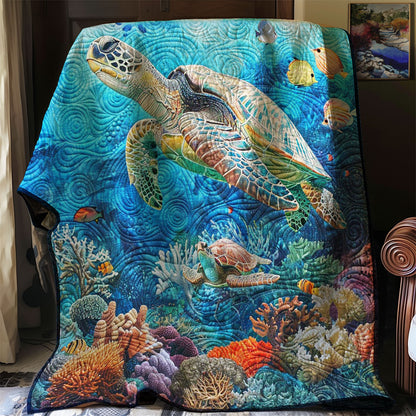 Turtle Family Corals WP0108048CL Quilt