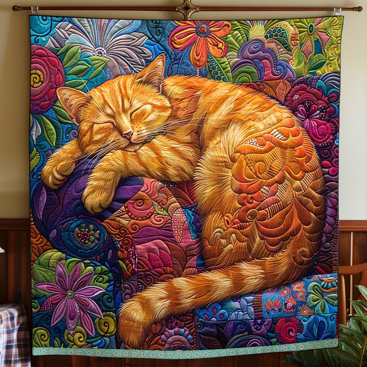 Vibrant Chilling Cat WP0909035CL Quilt