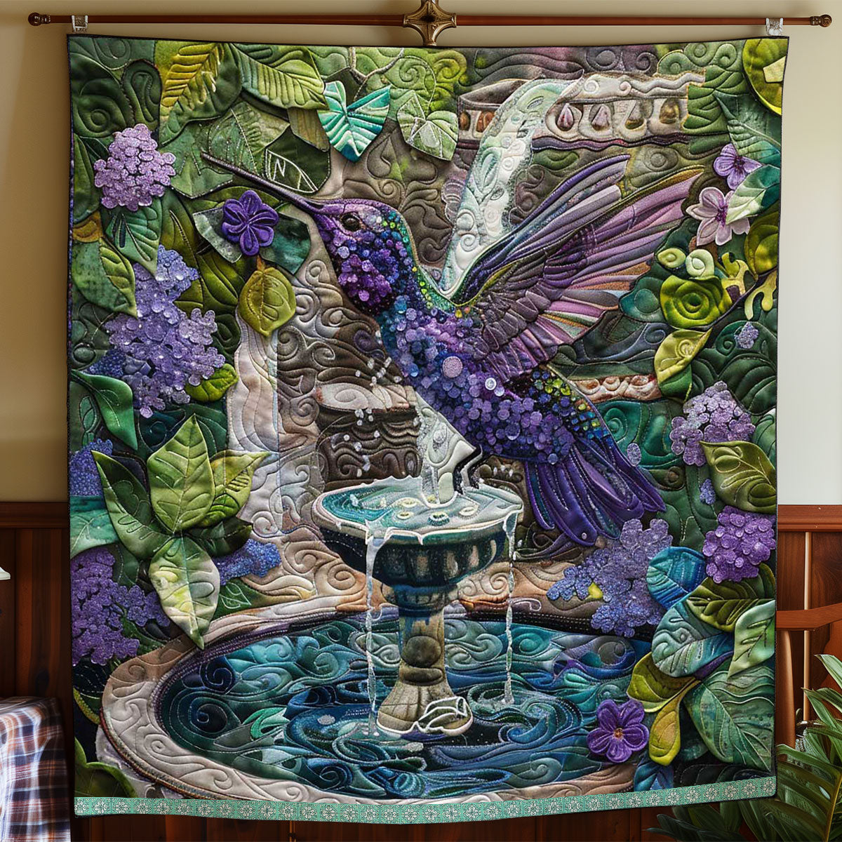 Violet Garden Hummingbird WP0909022CL Quilt