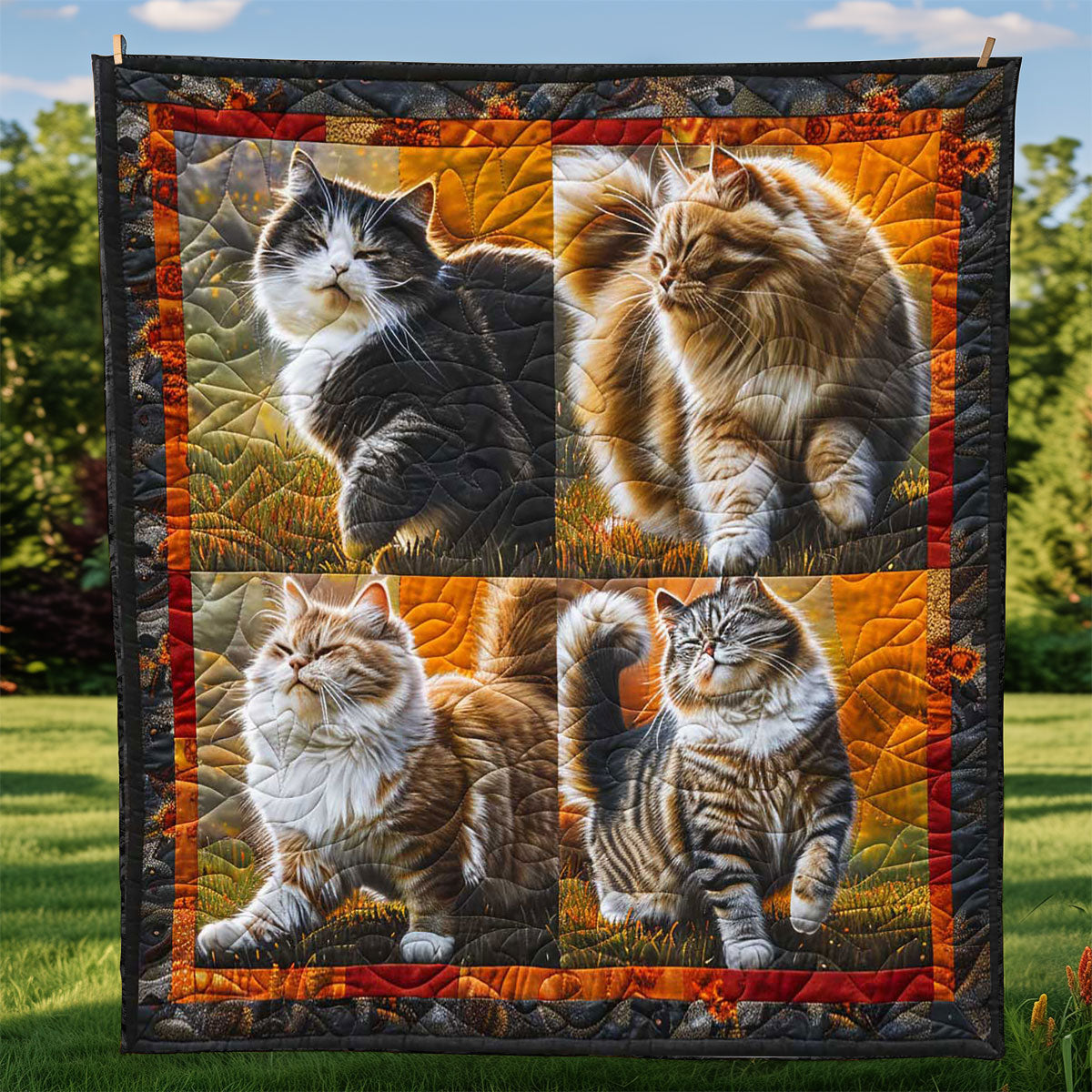 Walking Fancy British Cat WP1408020CL Quilt