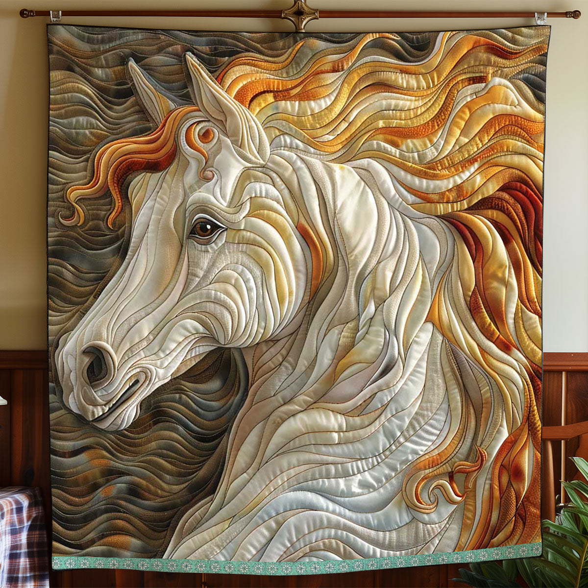 Wild White Horse WP0509054CL Quilt