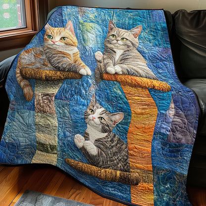 3 Cat Playing WP0608017CL Quilt