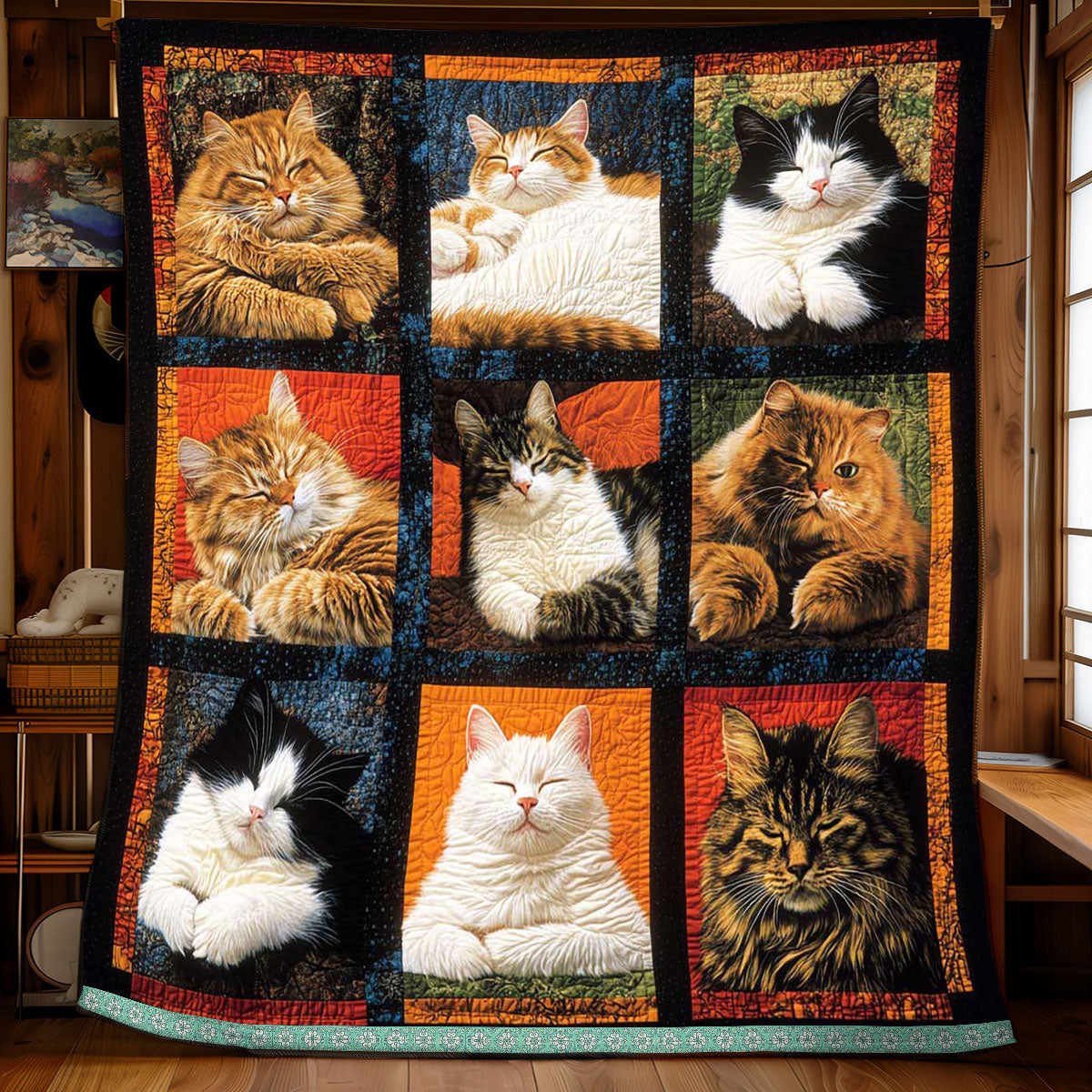 9 Sleeping Cat WP0708001CL Quilt