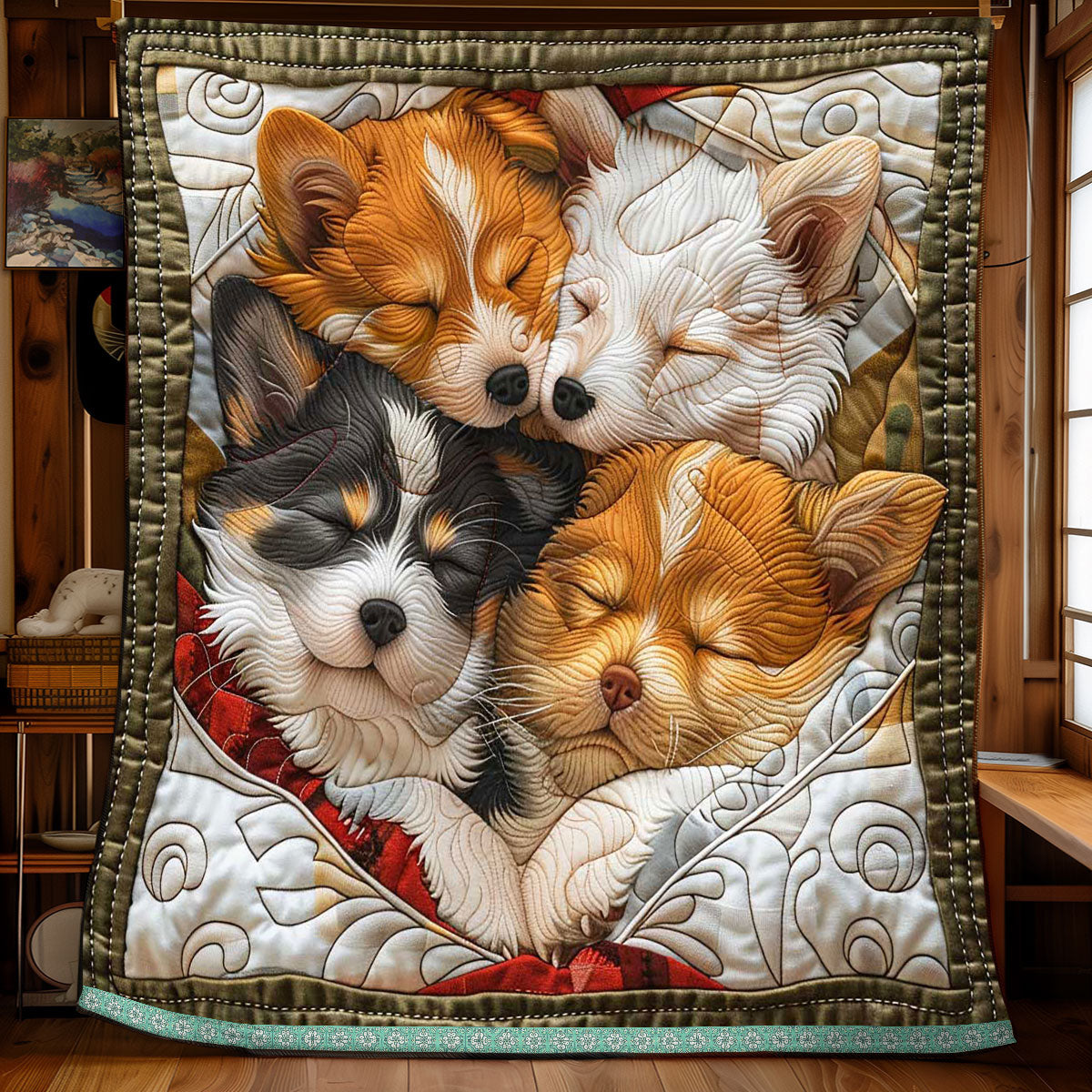 Adorable Corgi WP0509001CL Quilt