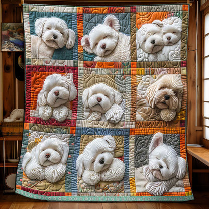 Bichon Sleeping WP3008034CL Quilt