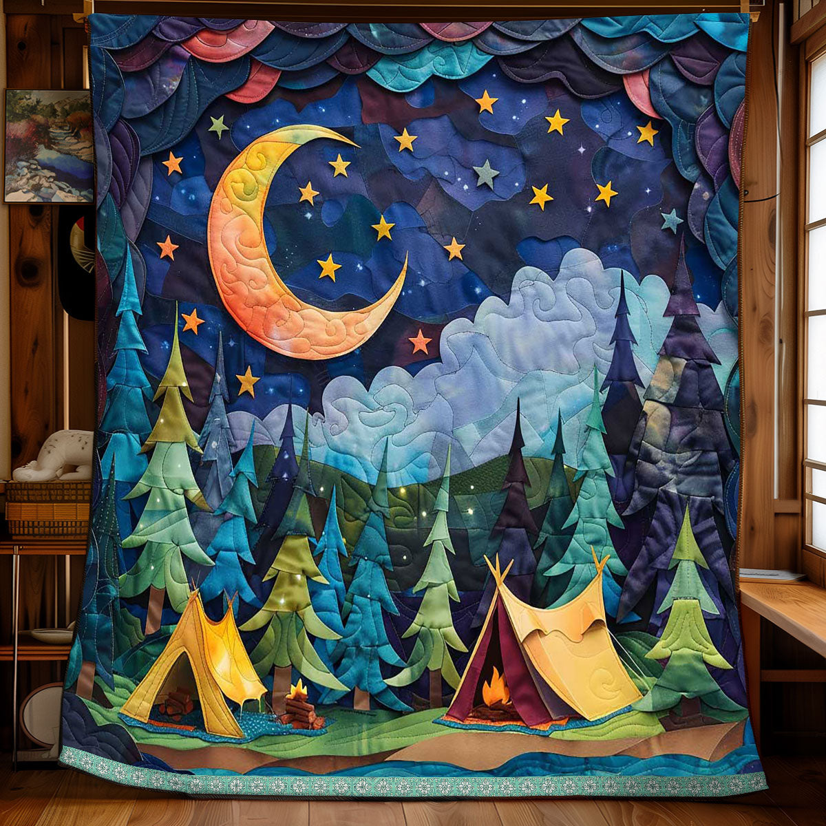 Camping Night Patchwork WP0509005CL Quilt