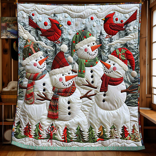 Cheerful Snowman Cardinal WP0409013CL Quilt