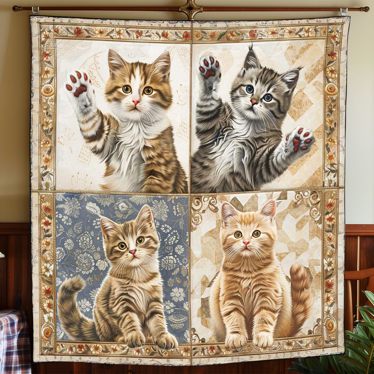 Cheering Cat WP1308042CLCL Quilt