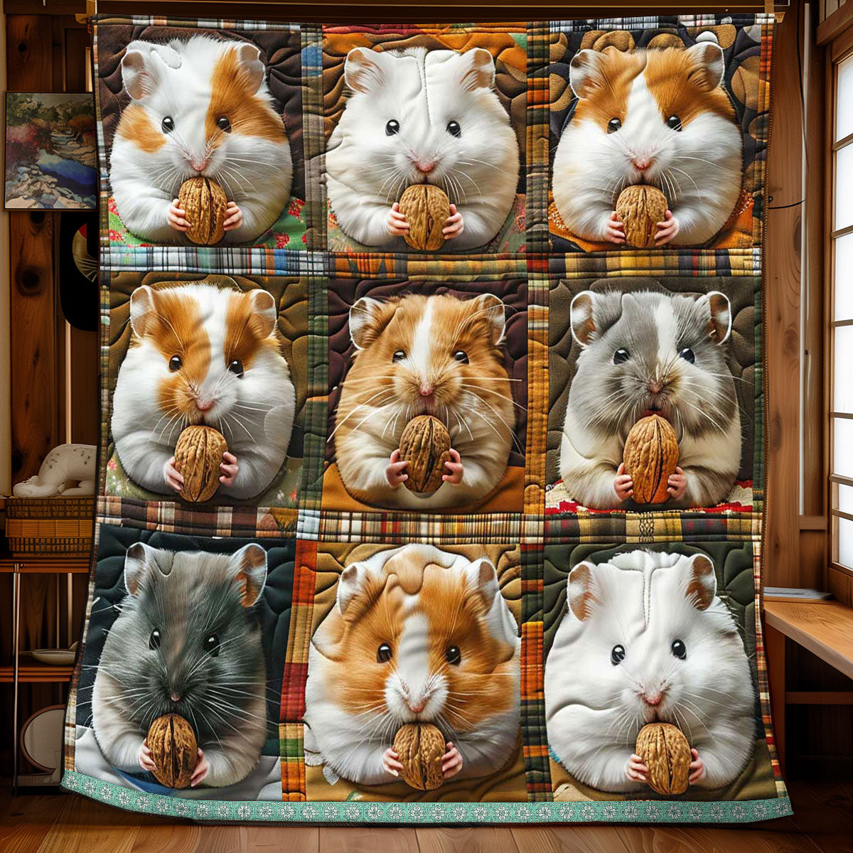 Chubby Hamsters Nut WP3008040CL Quilt