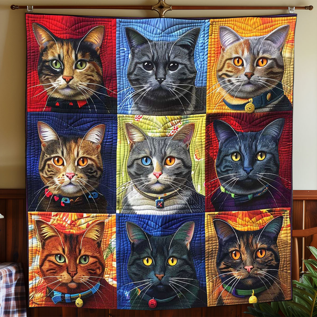 Colorful Tabby Collection WP1408005CL Quilt