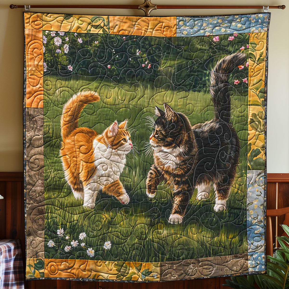 Couple Dating Cat WP1408006CL Quilt