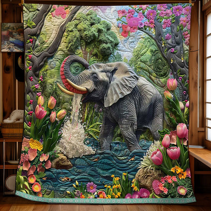 Drinking Water Elephant WP0909062CL Quilt