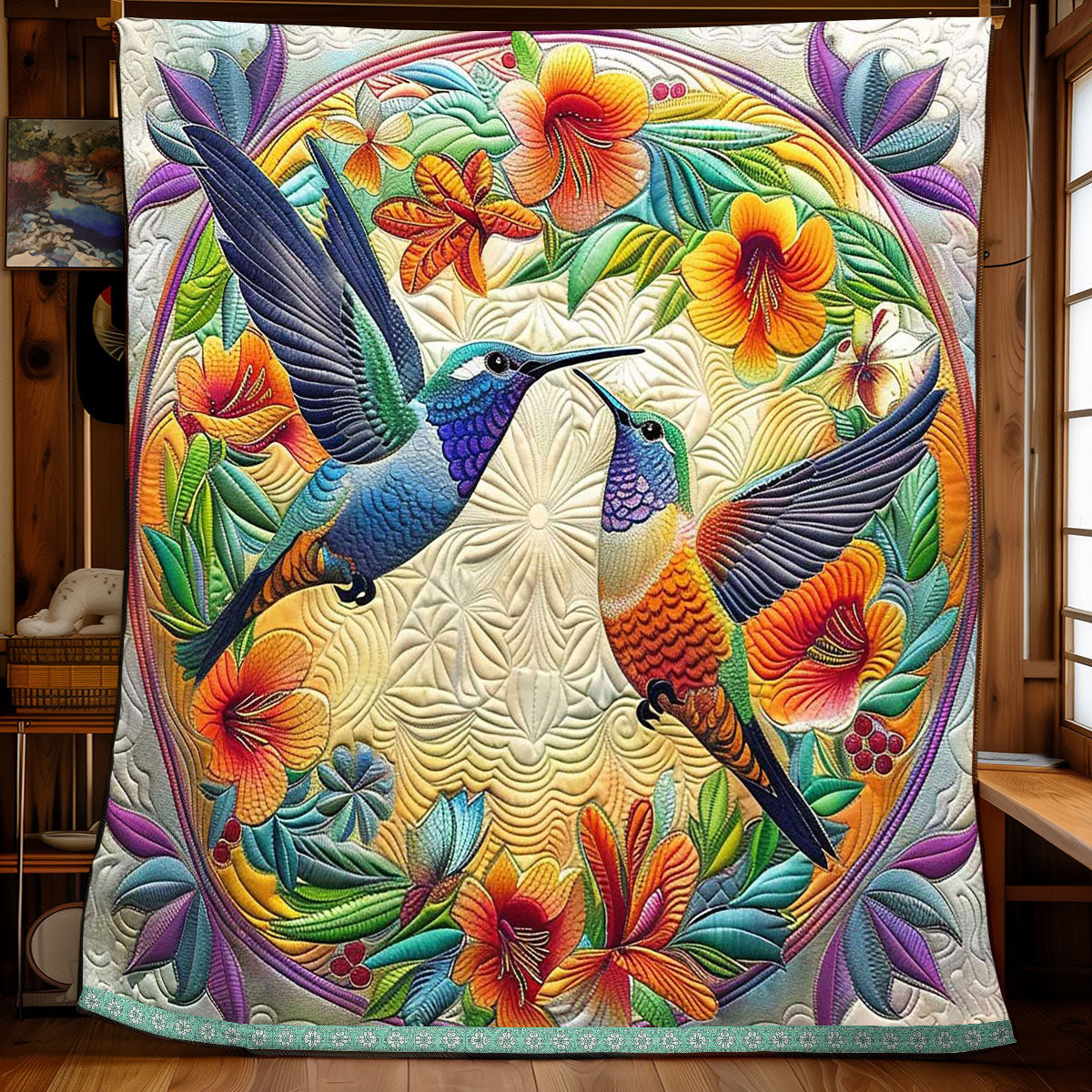 Hummingbird Heaven WP2208016CL Quilt
