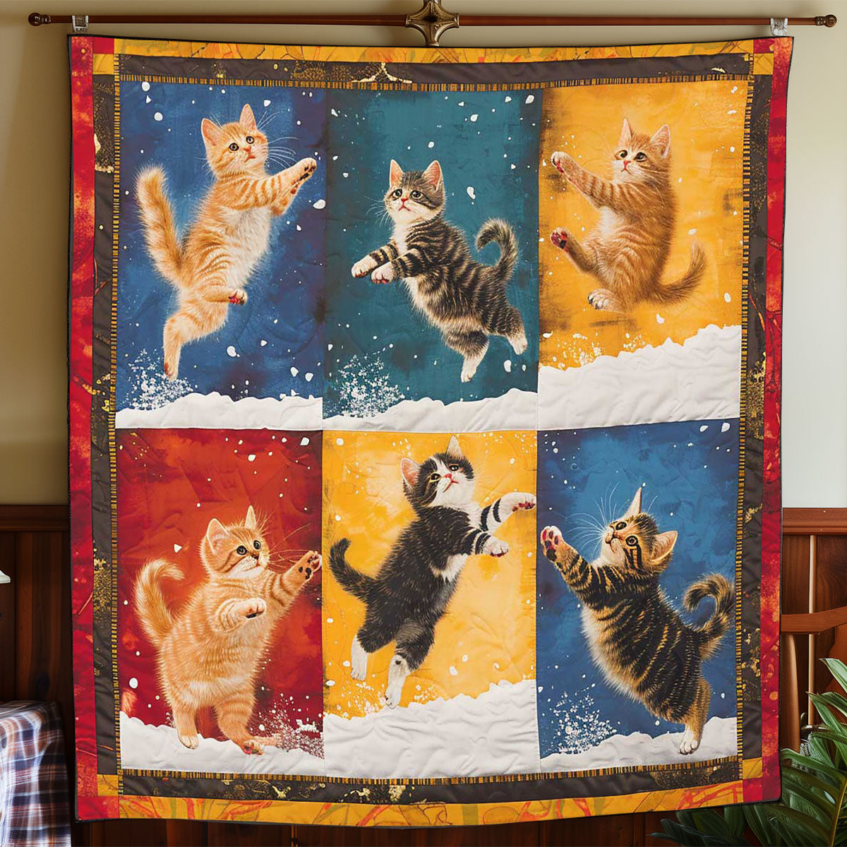 Jumping Cat Winter WP1308057CL Quilt