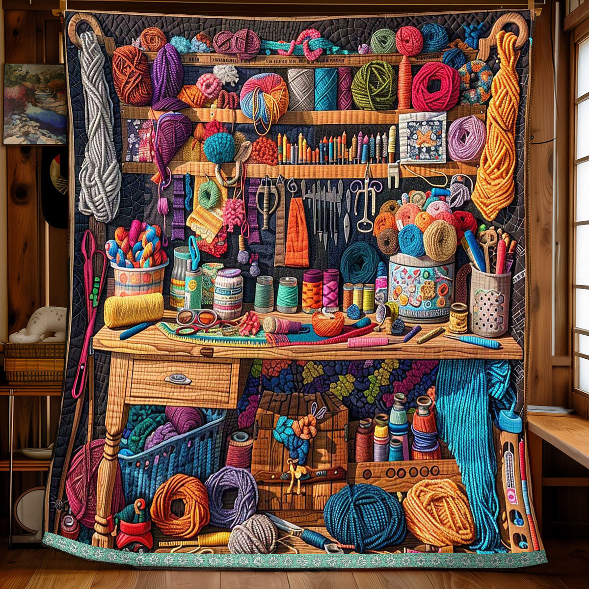Knitting Work Space WP0409027CL Quilt