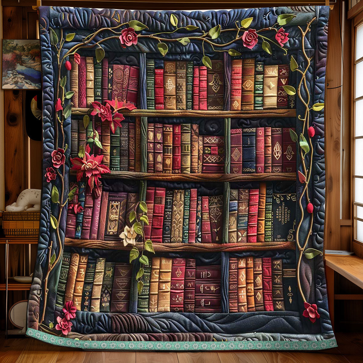 Magic Rose Vine Bookshelf WP0409028CL Quilt