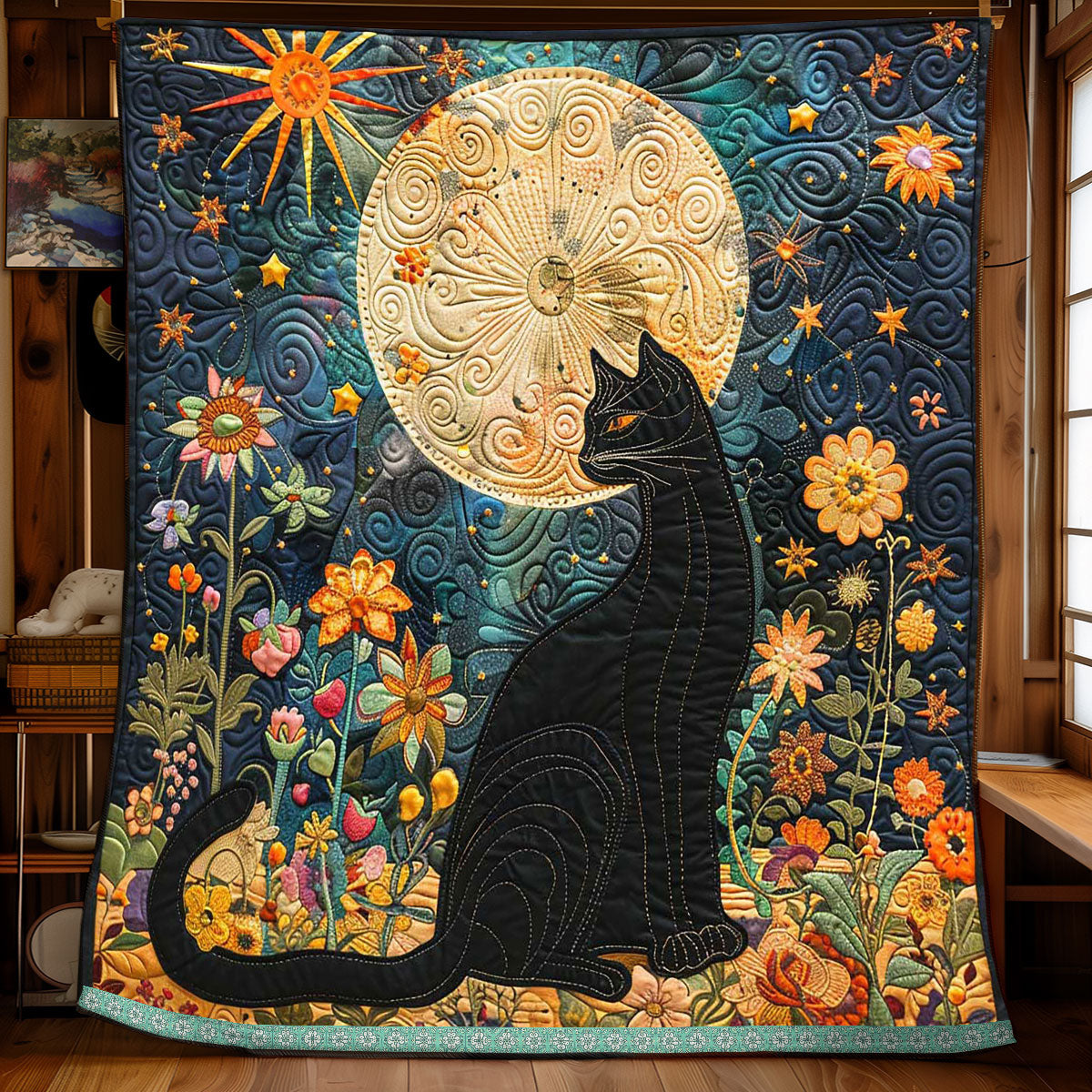 Moon Garden Cat WP0909025CL Quilt