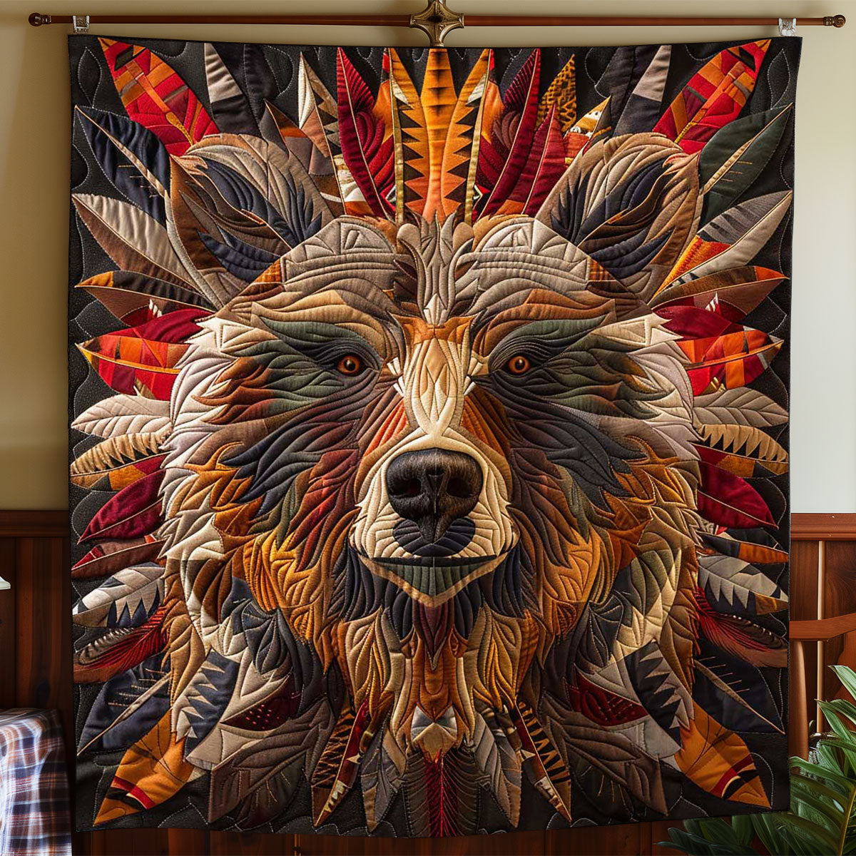 Native America Bear WP1308021CL Quilt